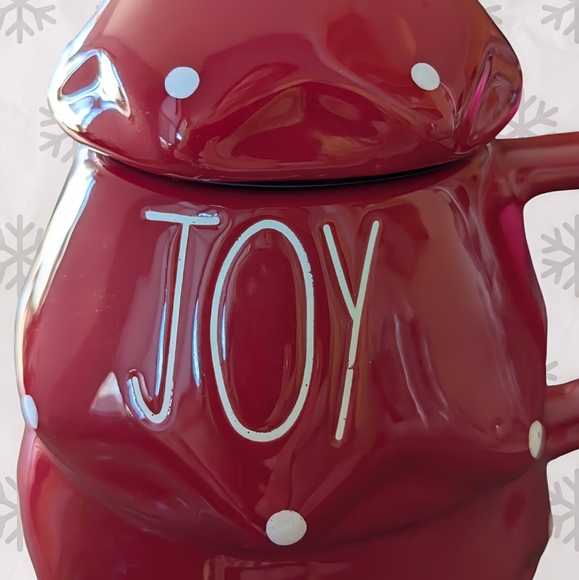 NEW Rae Dunn JOY Christmas Mug with Topper - Picture 6 of 7